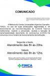 Aviso importante: FIMCA reduz horário de Funcionamento