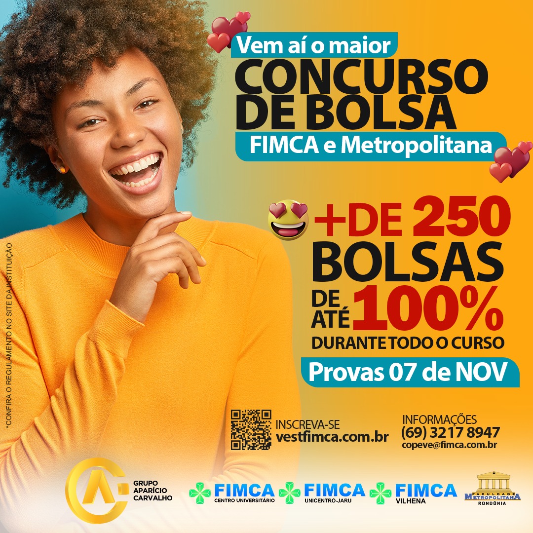 O maior concurso de bolsa da Fimca e Metropolitana. — FIMCA - Centro ...
